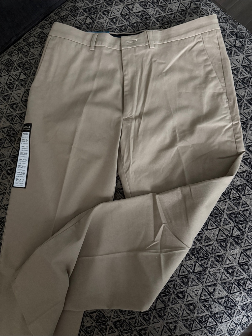 Haggar Men's Straight Fit Khaki Chino Pants-Interior stretch